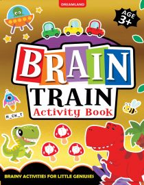 Brain Train Activity Book for Kids Age 3+ - With Colouring Pages, Mazes, Puzzles and Word searches Activities